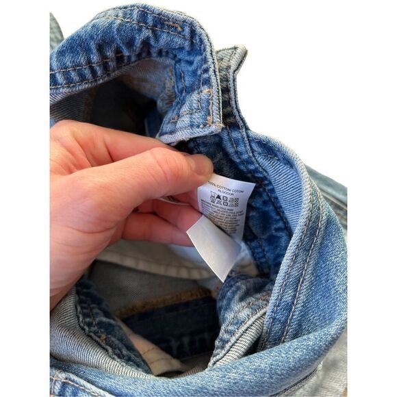 Lucky Brand Denim Boyfriend Shortall Overall size S Raw Hem - Picture 5 of 11